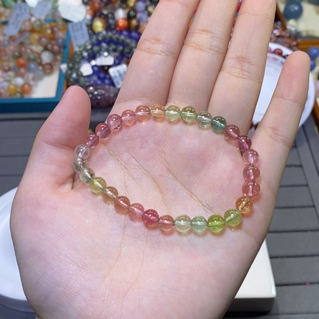 碧玺手链未镶嵌手串