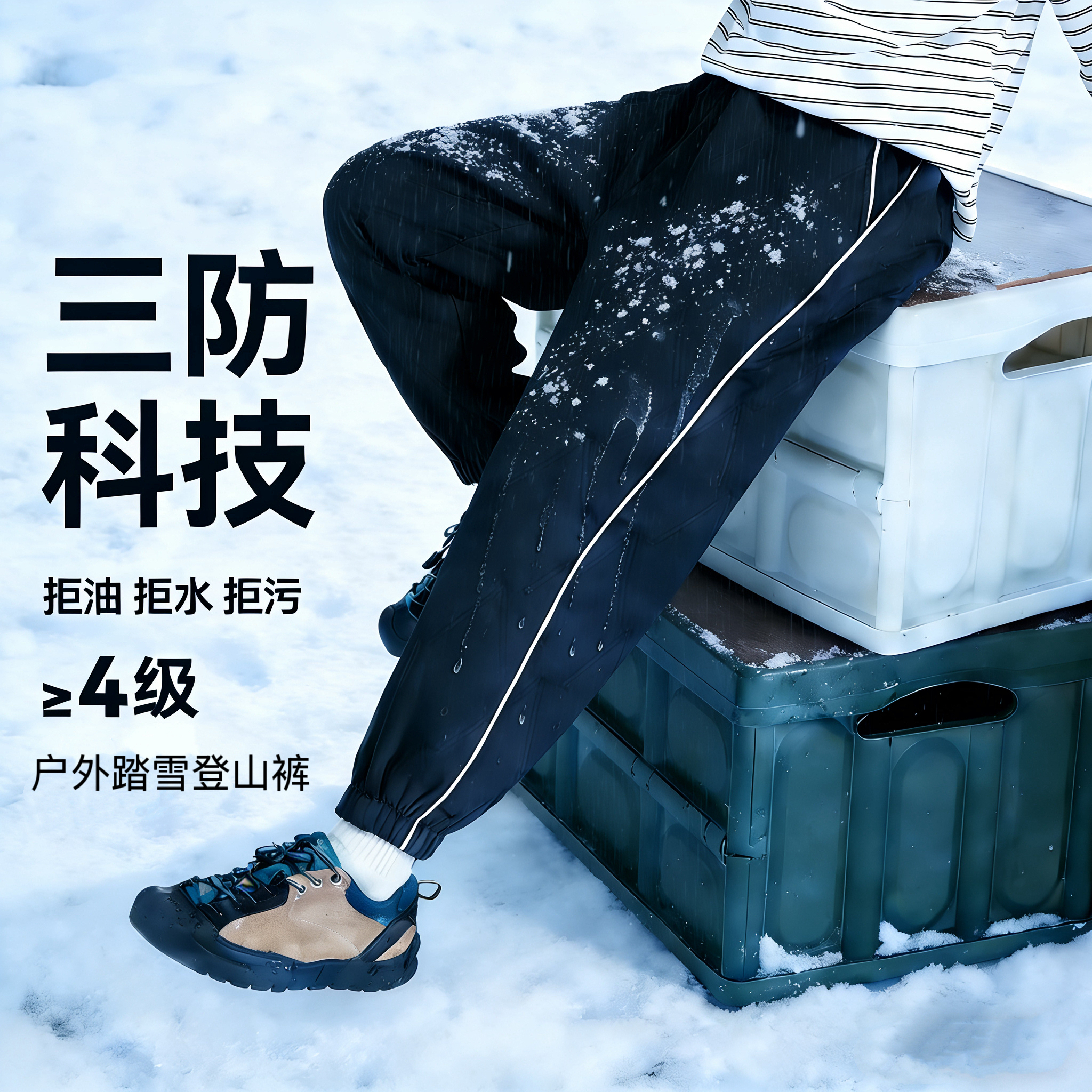 【软壳冲锋裤】防风防水男女儿童-20度巨厚一条过冬加棉裤保暖裤