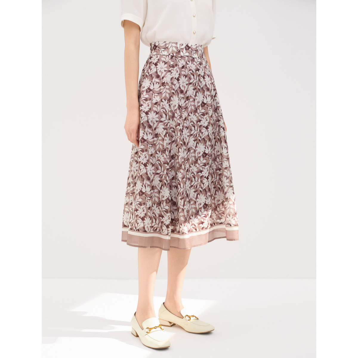 【CC专属】【桑蚕丝】优雅碎花半裙通勤A字裙EW01702C1 EW01730G1