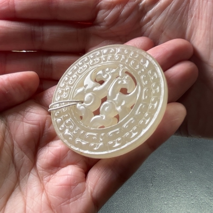 和田玉挂件未镶嵌铁***6