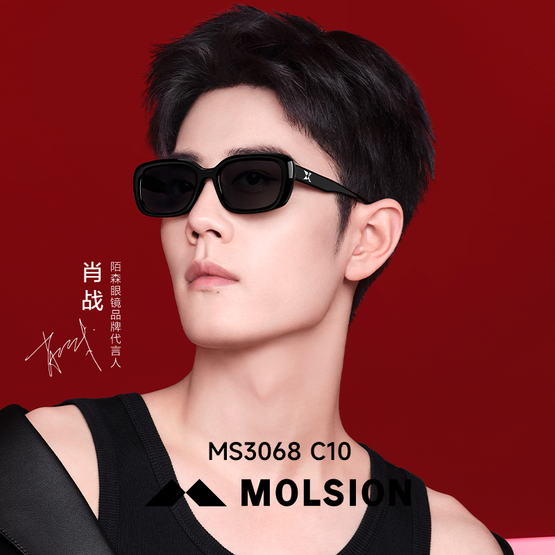 Molsion/陌森肖战同款方框墨镜男女款小框偏光太阳镜MS3068