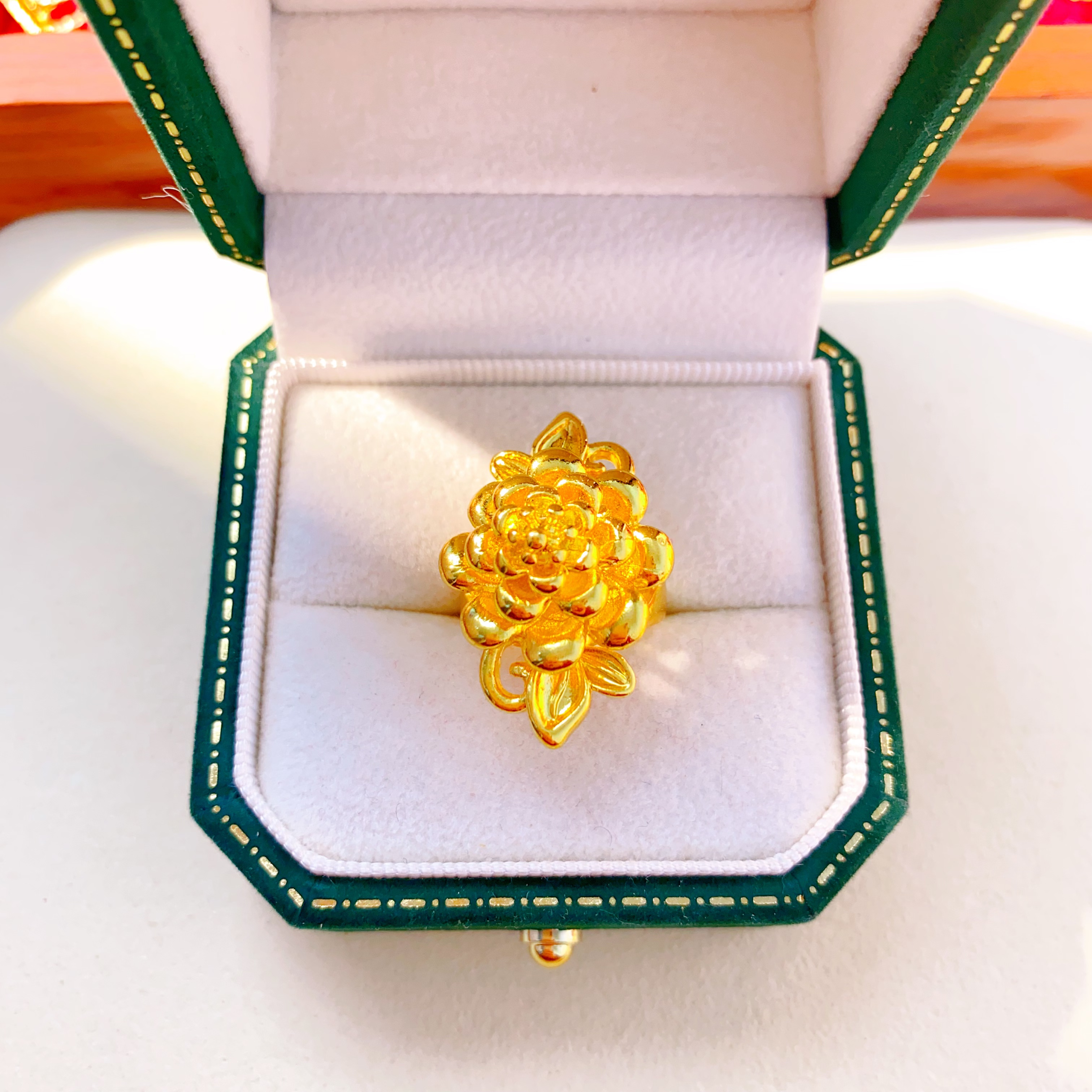  50137加长牡丹花开口戒指
