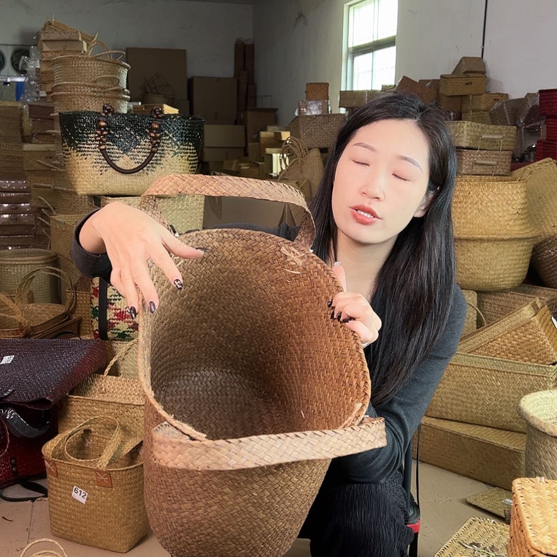 草编草编包/草编收纳盒带瑕疵