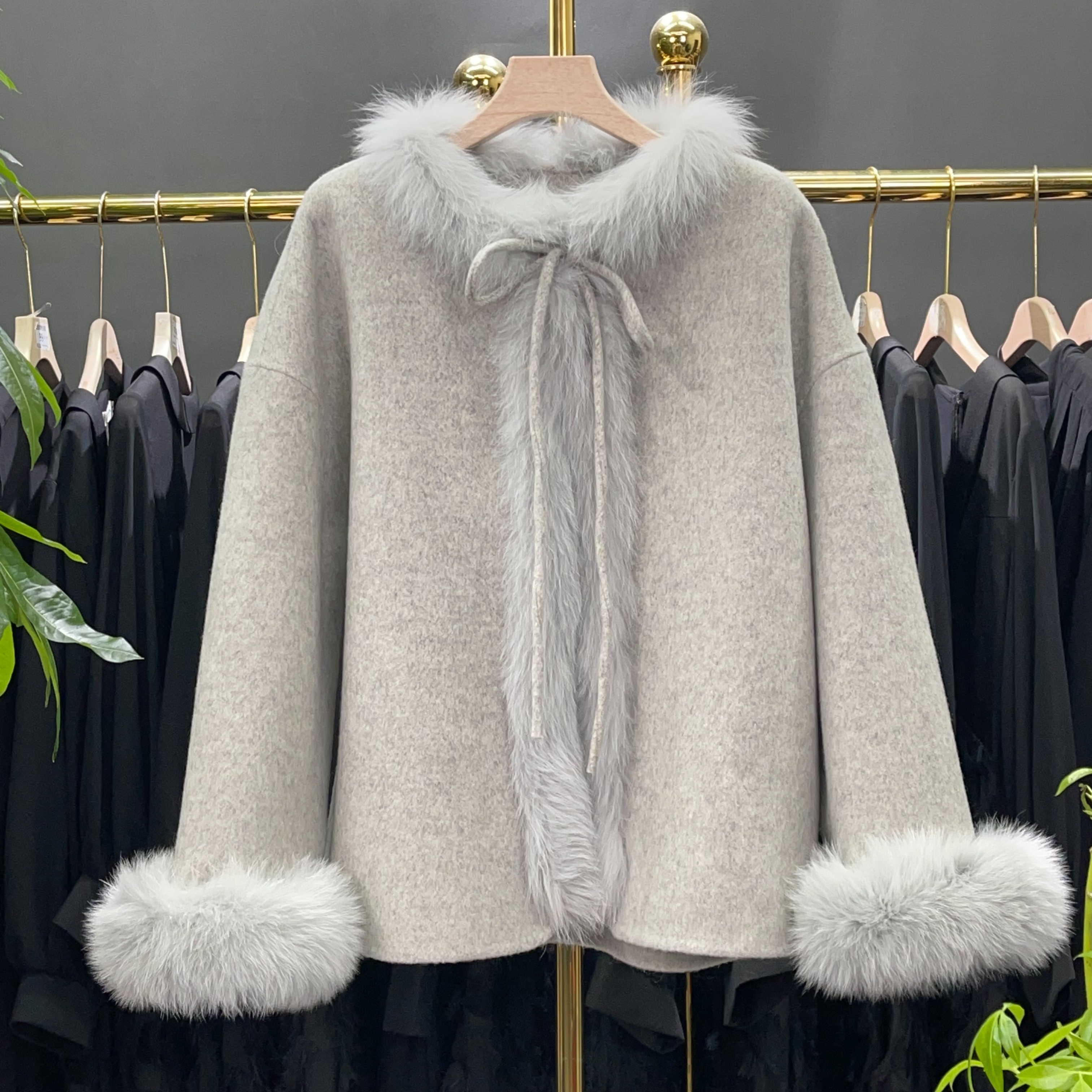 【A9409】毛呢外套女2025秋冬新款时尚设计感保暖毛呢外套