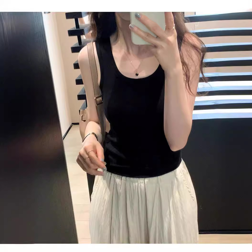 吊带背心女流苏圆领性感白色圆领常规款防走光背心式吊带背心035