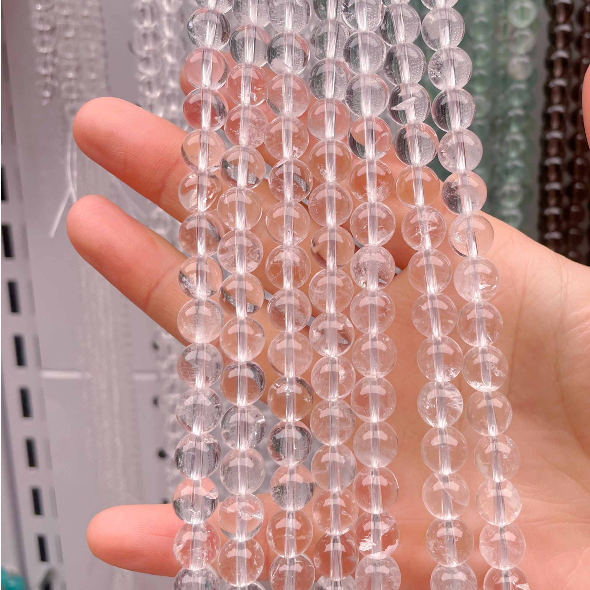 【福利】8mm天然白水晶 珠宝半成品DIY