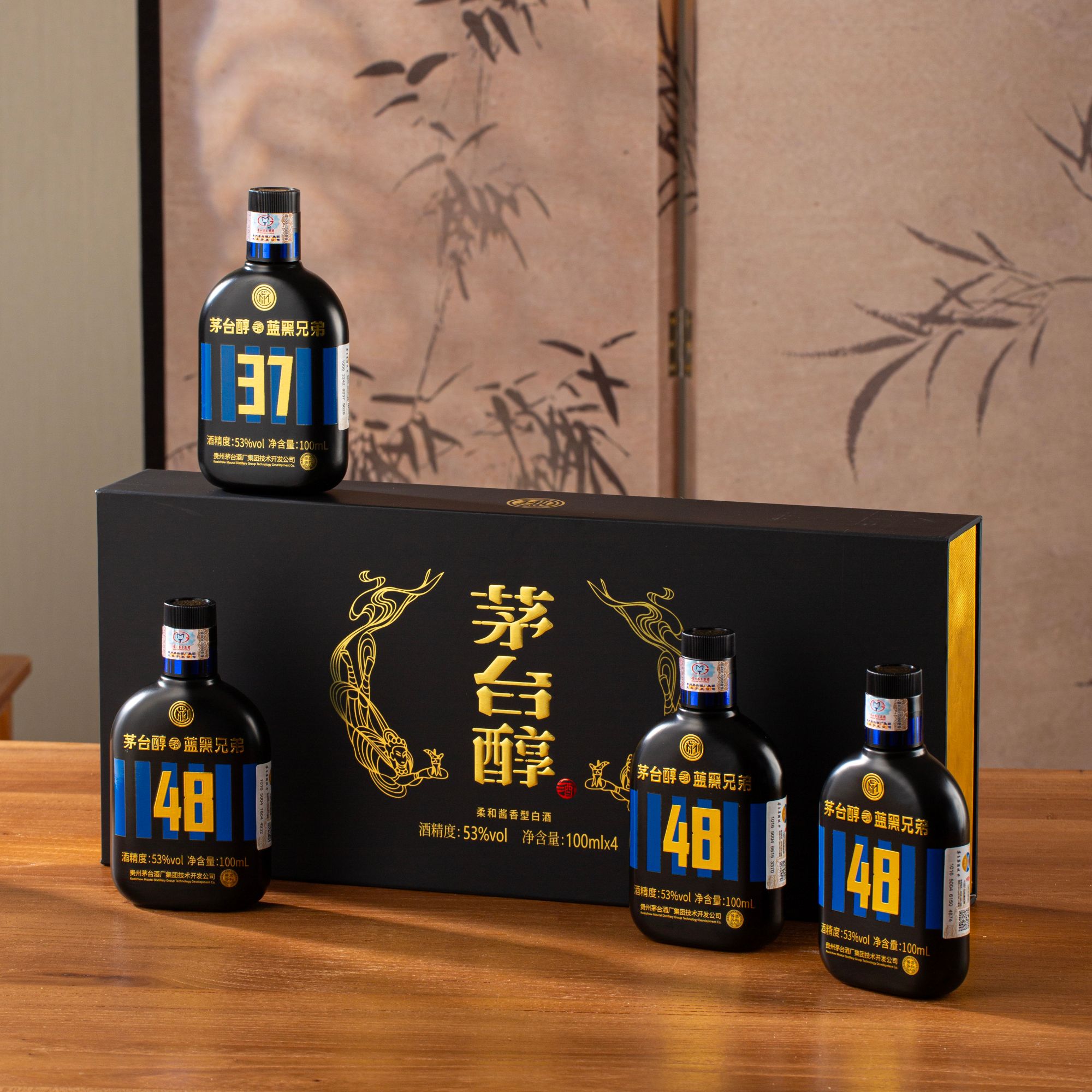 茅台醇【仁汇优品S】53度柔和酱香型优级白酒小酒礼盒100ml*4