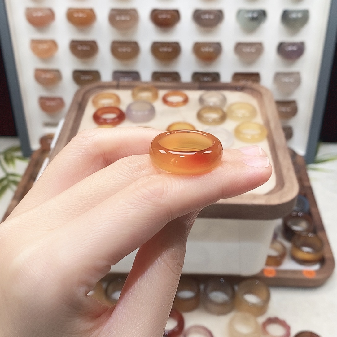 玛瑙/玉髓未镶嵌戒指港18