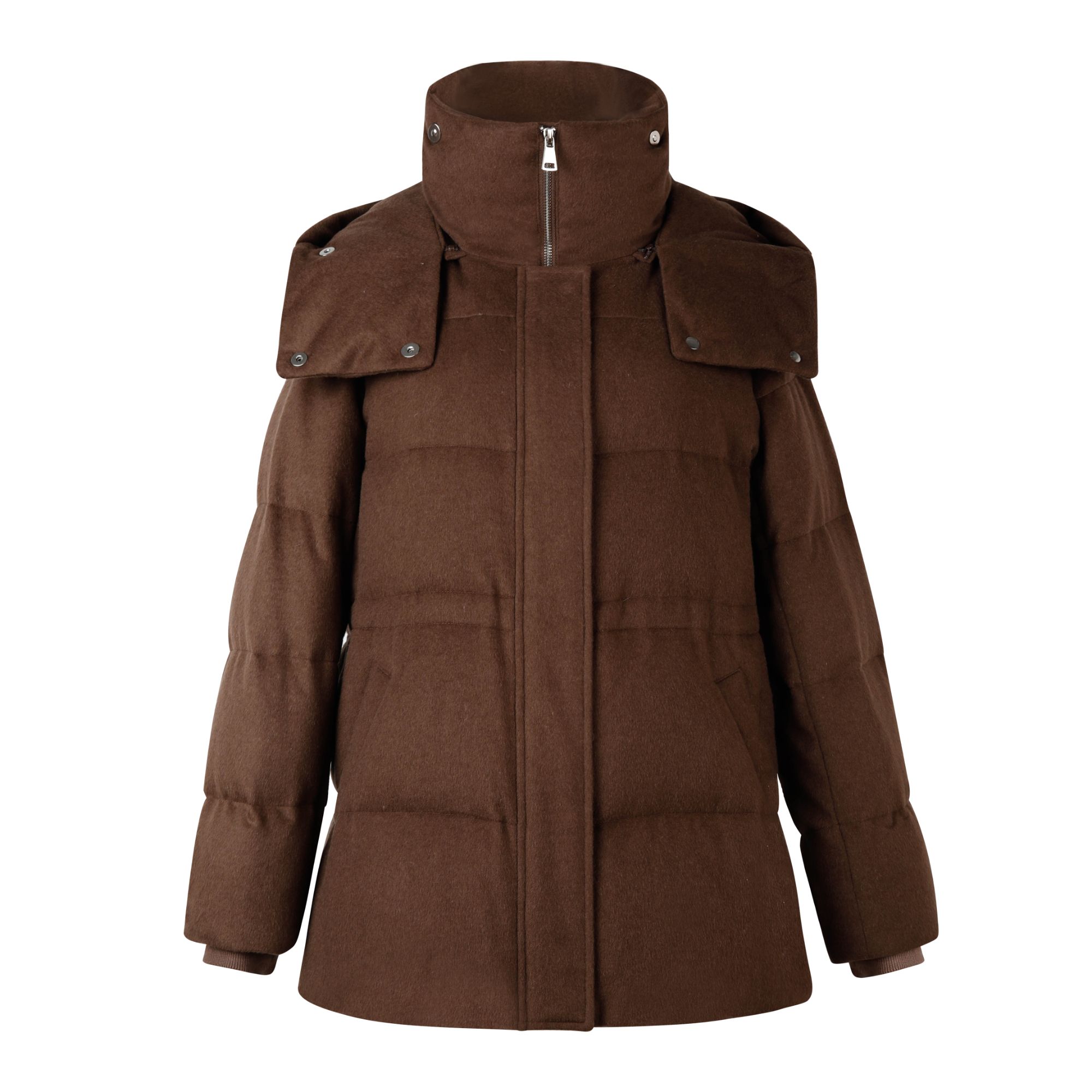 梦燕秋冬女保暖御寒舒适有型连帽立领H版型休闲鹅绒服4CY11B5038