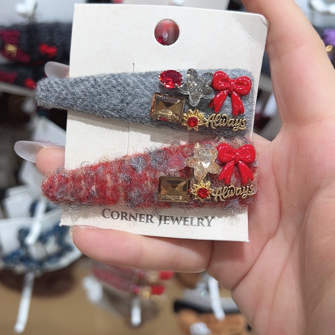 非金属蝴蝶结拼色掰掰夹