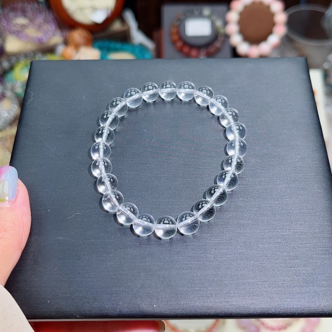 水晶手串未镶嵌豆*7.8m白水晶全净体