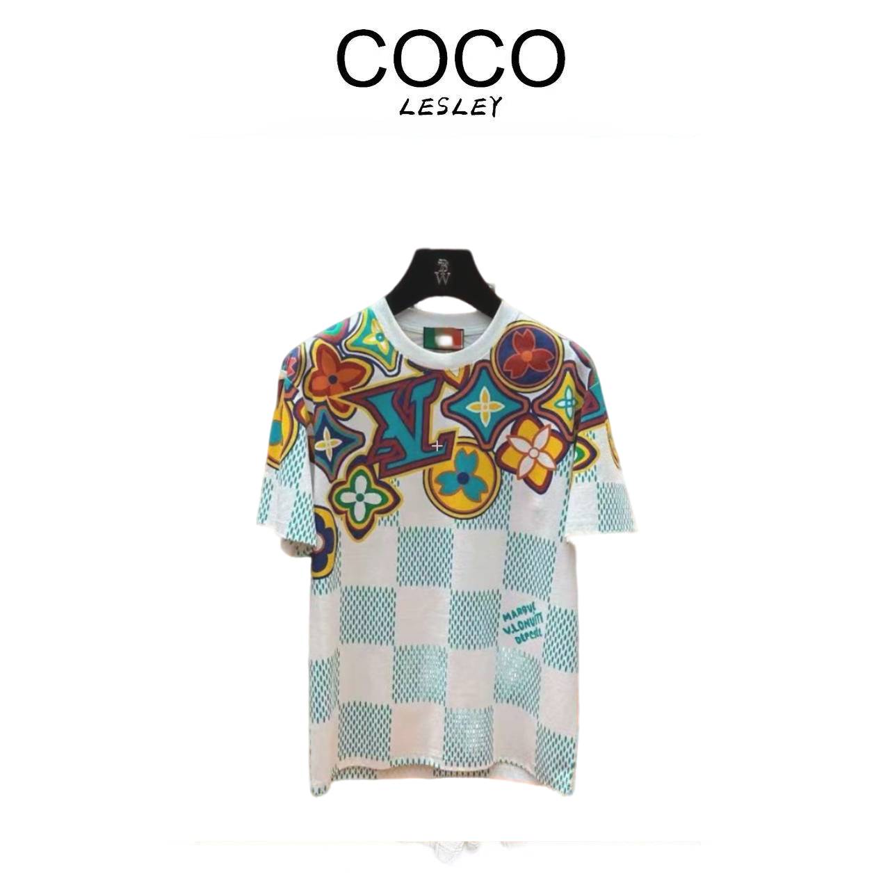 【CoCoLesly】夏天男女同款彩印短袖VV