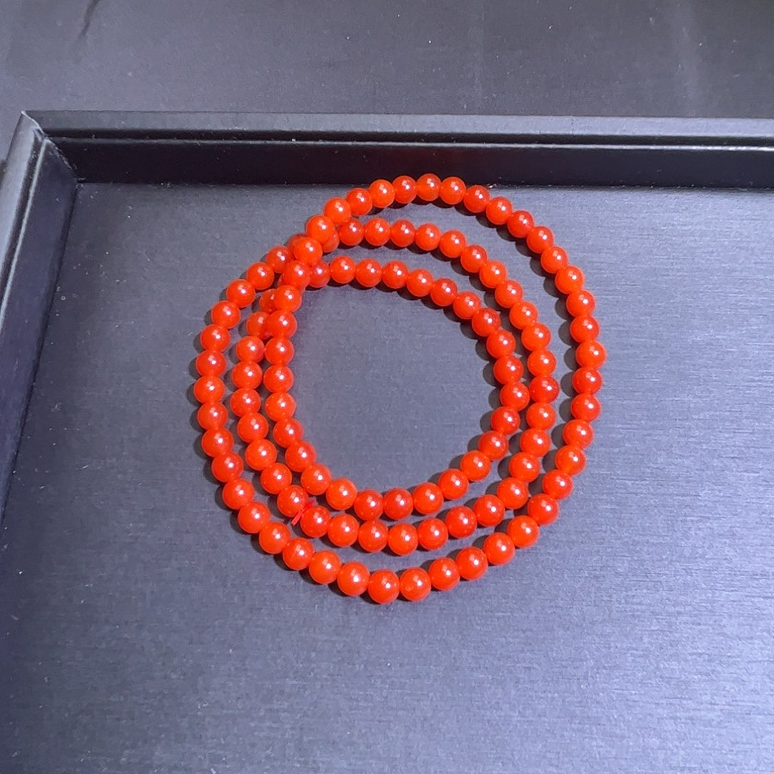 手链未镶嵌南红玛瑙6Mm冰红项链