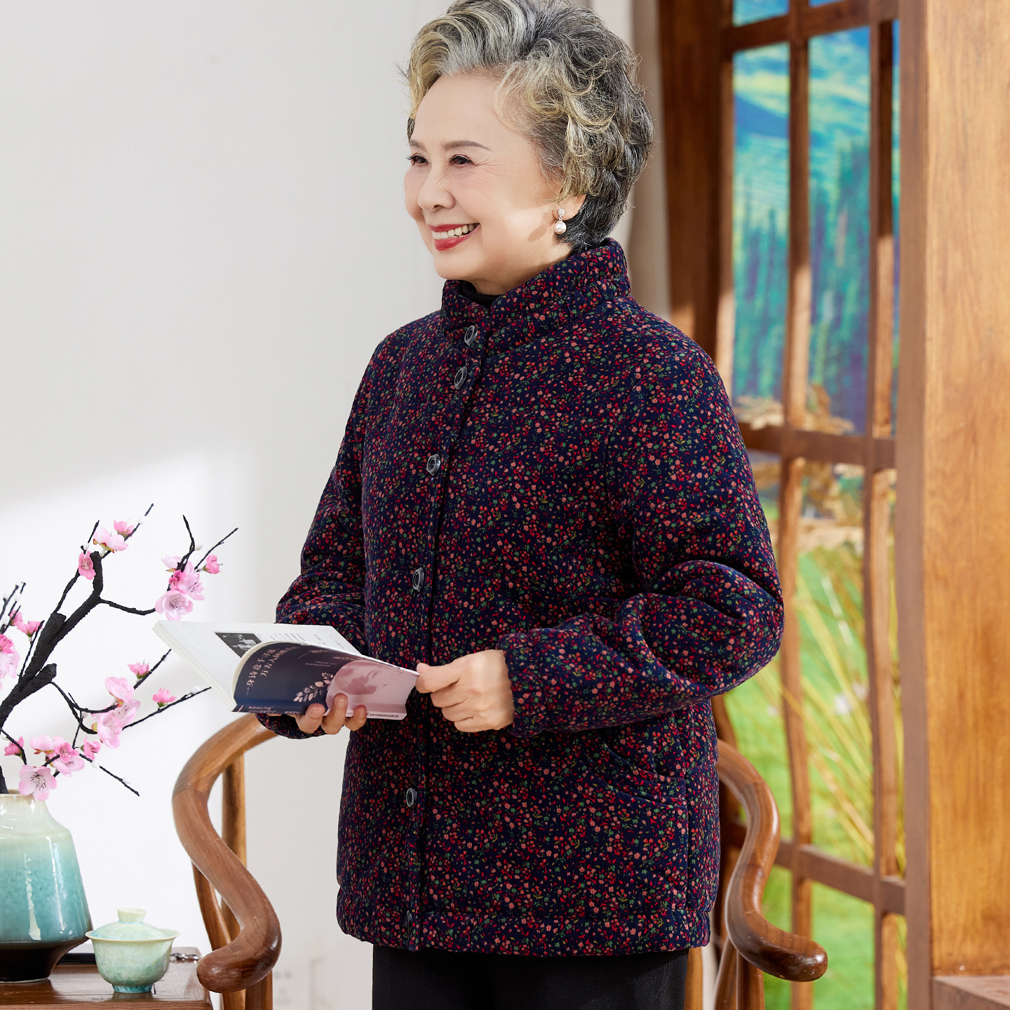 老年人妈妈冬季加绒加厚棉衣外套60岁80奶奶冬装纯棉棉袄婆婆衣服