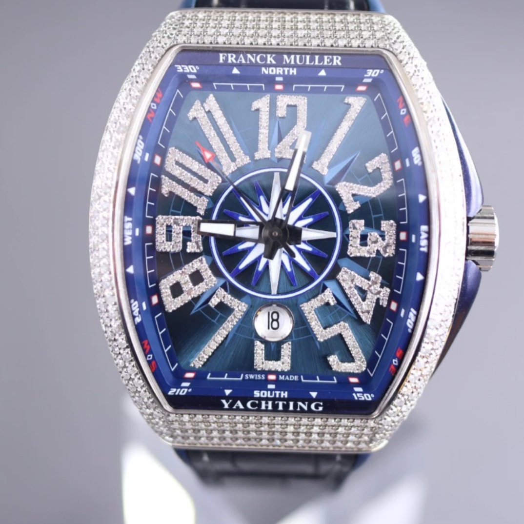 99新 Franck Muller/法兰克穆勒  V45蓝游艇 精钢 后钻 机械 全套