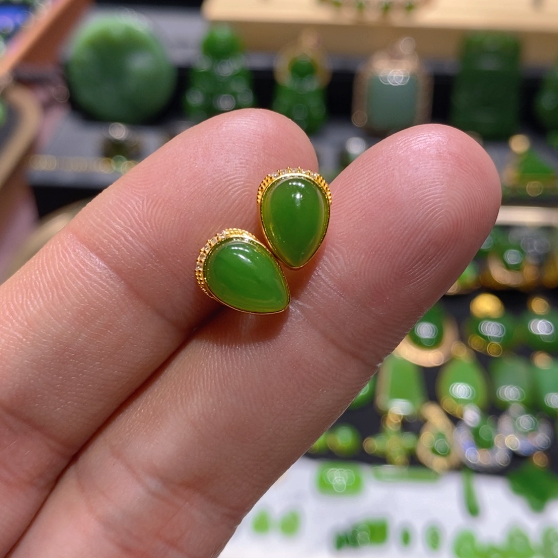 和田玉（碧玉）戒指银S925镶嵌