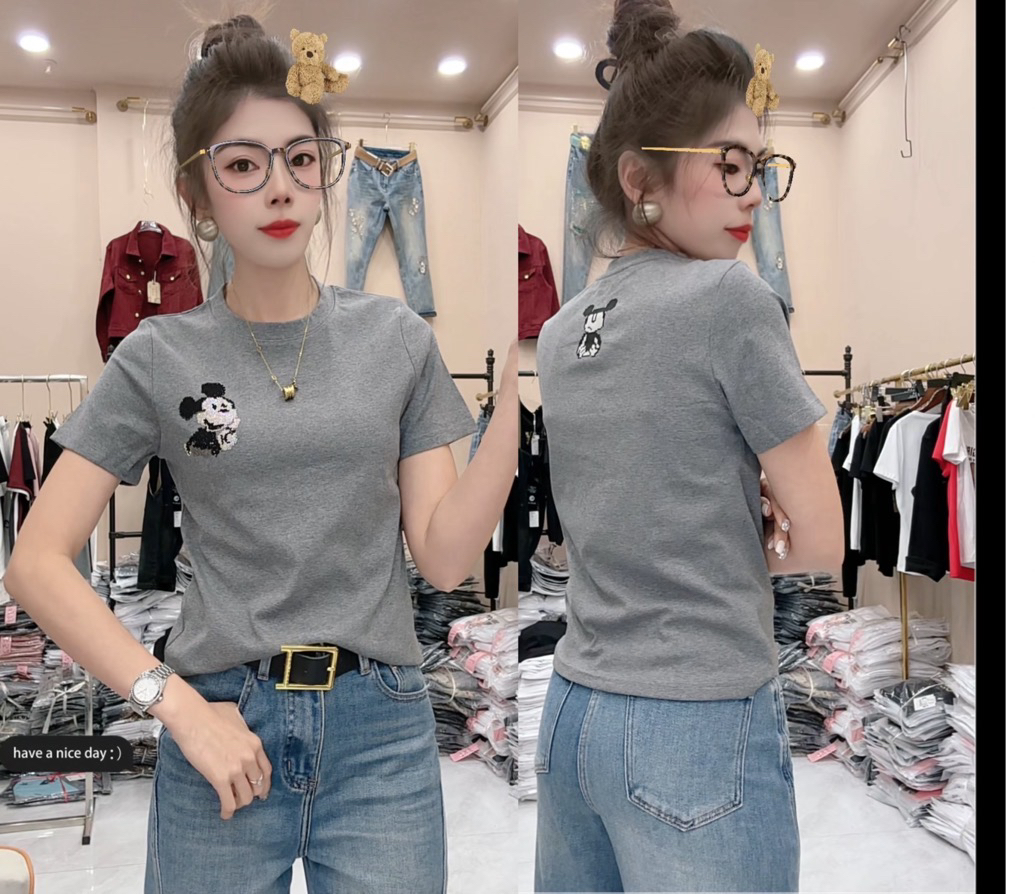 月月家，新款前面烫钻修身上衣0028