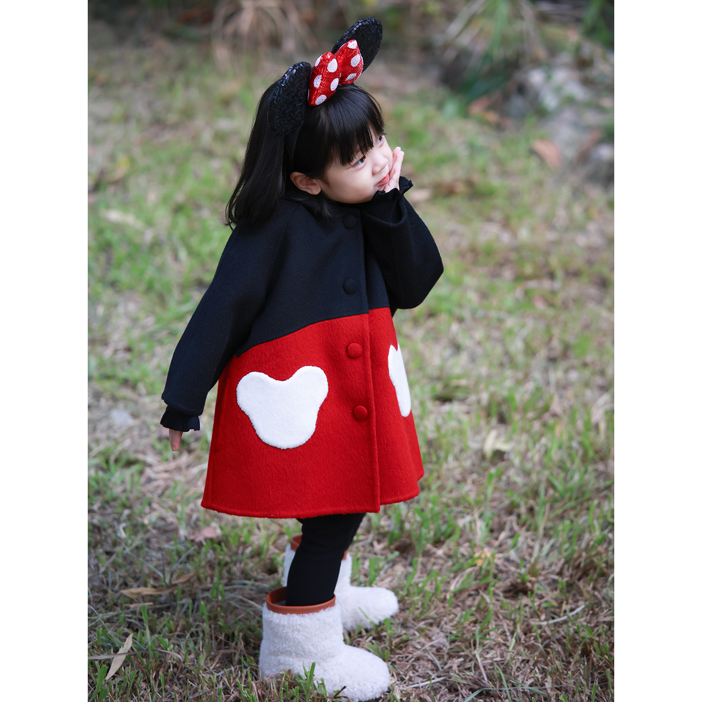 AnyinGirl 【童话绘】高端儿童大衣100%羊毛双面毛呢保暖冬装外套