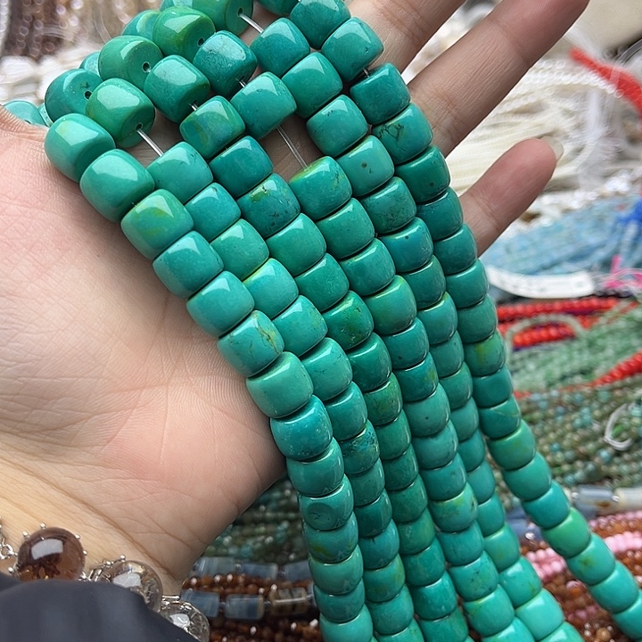 玛瑙/玉髓未镶嵌珠宝半成品一条11/10mm左右菜籽绿老型