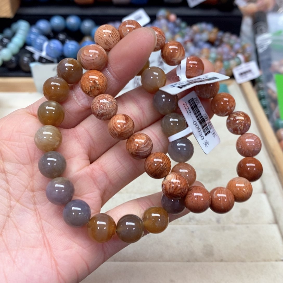 硅化珊瑚（珊瑚玉）手链未镶嵌潇**儿346