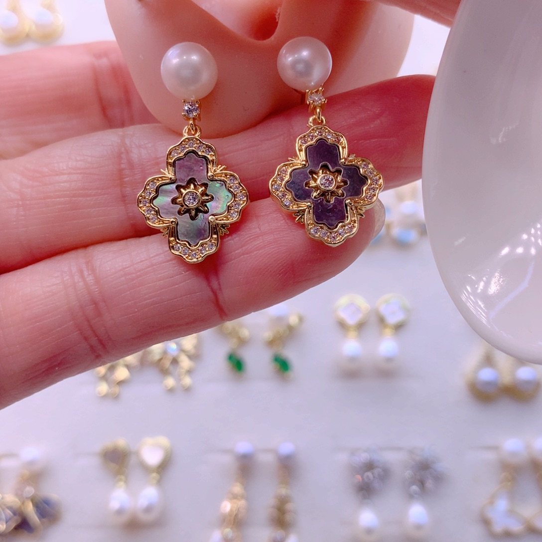 耳饰合金淡水珍珠