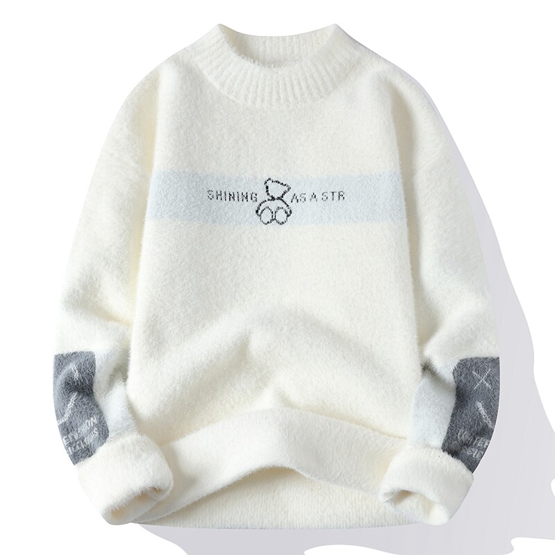 秋冬季半高领毛衣男士内搭针织打底衫冬装线衣保暖上衣服潮