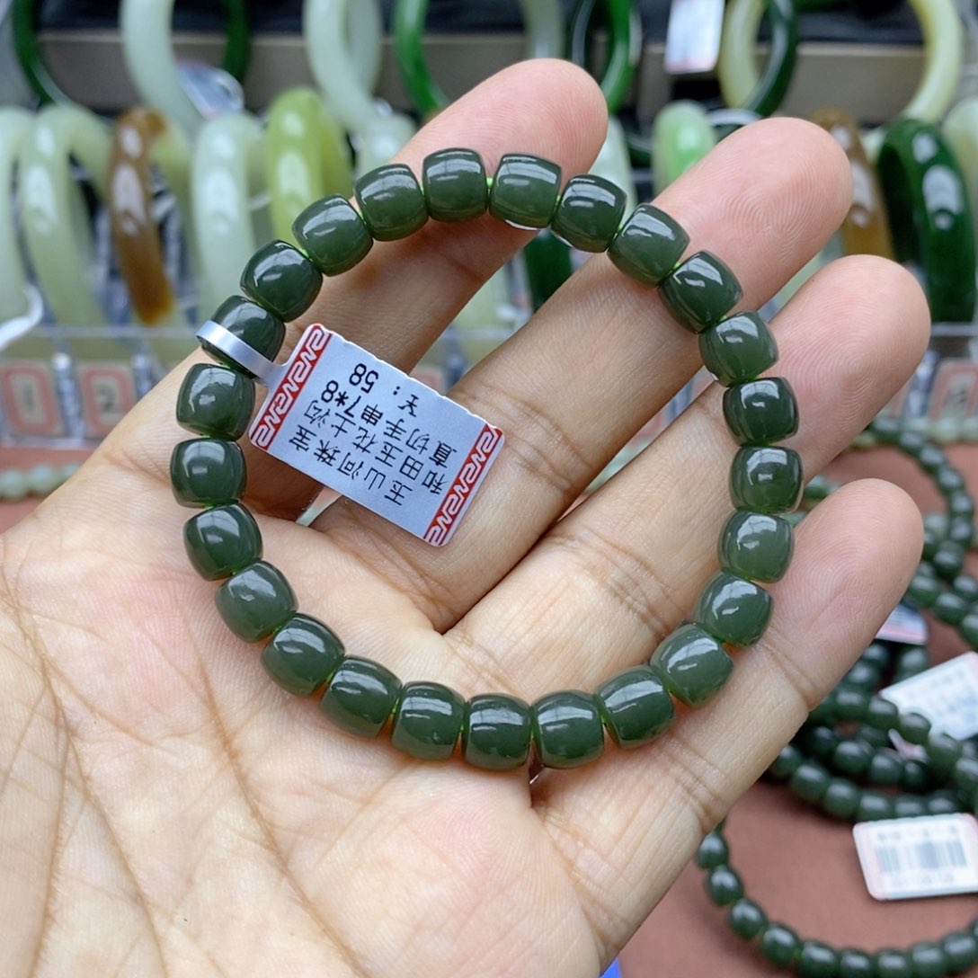 未镶嵌手链和田玉幸**多卡8