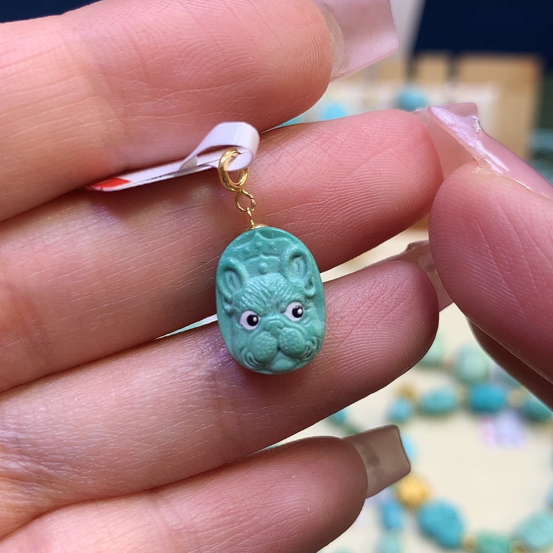 绿松石18K金镶嵌滴流