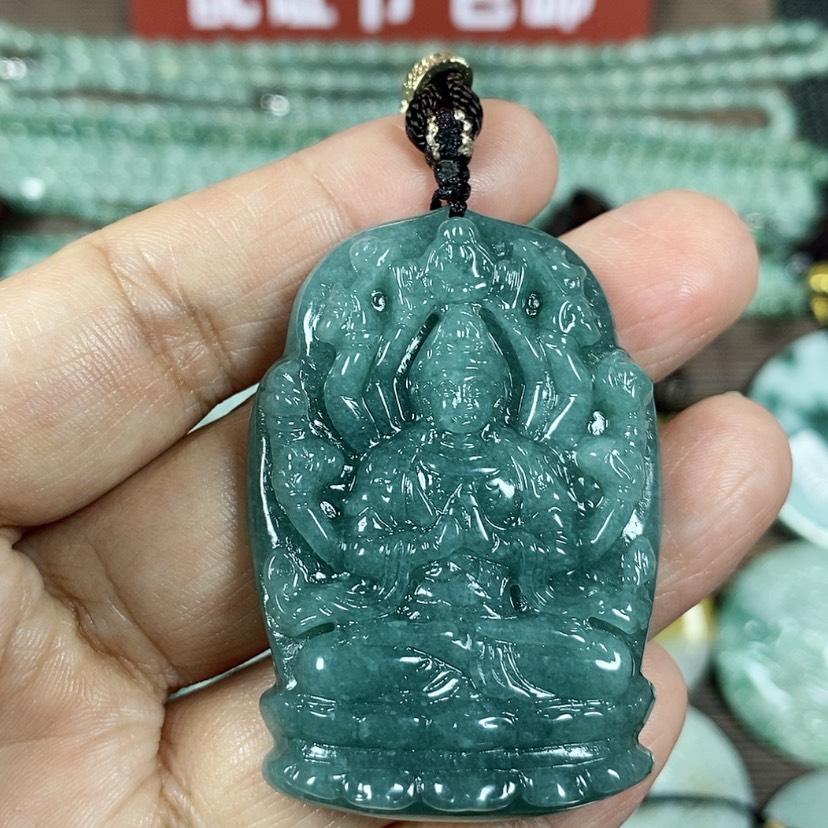 【闪购商品】翡翠颈饰未镶嵌玉吊坠翡翠玉千手观音