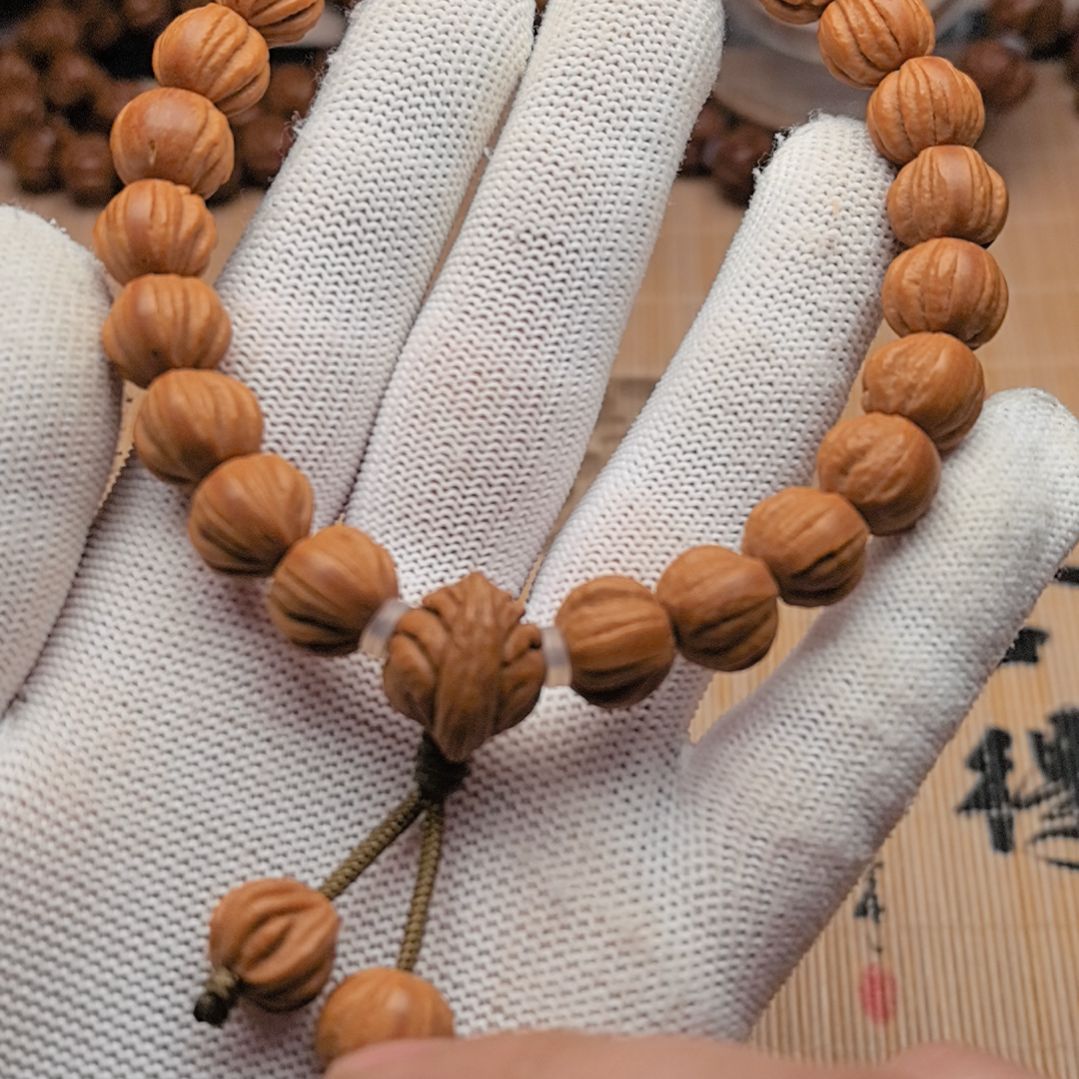 桃核吊坠京八棱手持