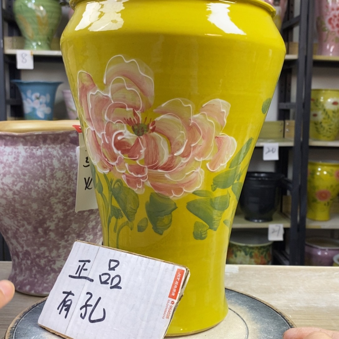 景德镇手工手绘陶瓷花盆