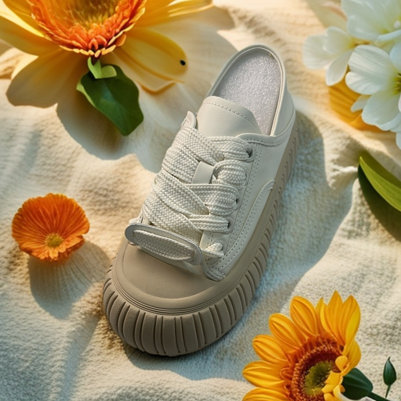 E1杏色59603厚底休闲板鞋小白鞋时尚休闲鞋休闲鞋