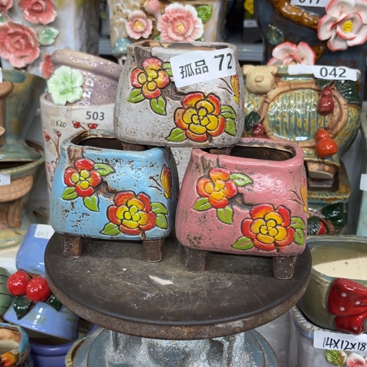 紫砂花盆粗陶材质多肉花盆