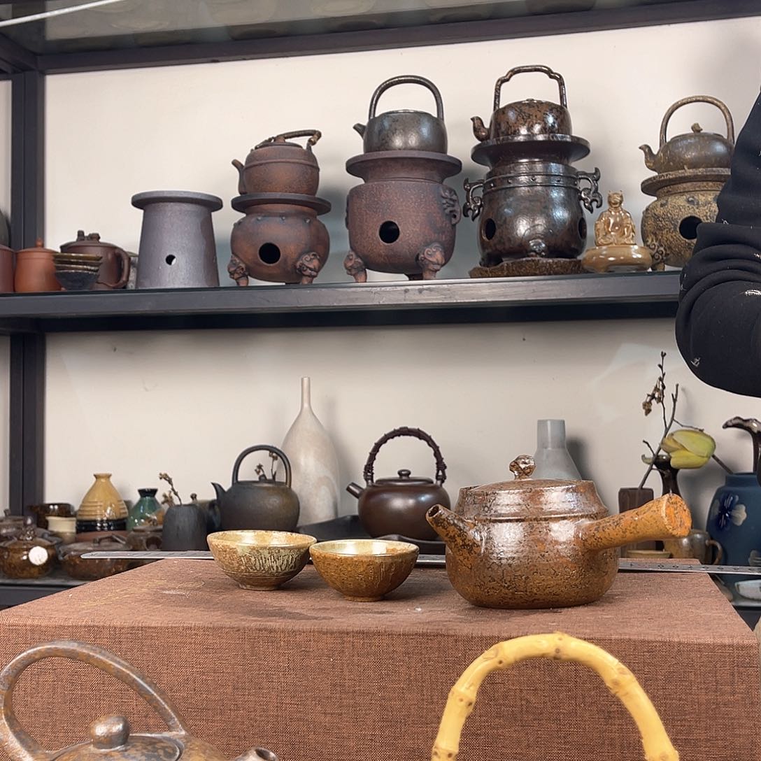 紫泥茶壶紫砂粗陶茶器