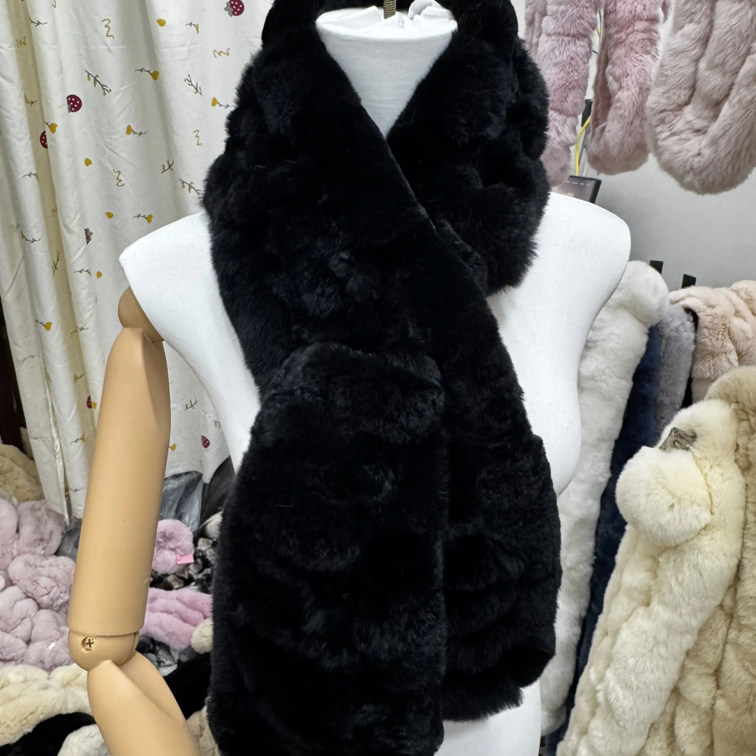 獭兔毛女冬季韩版加厚保暖时尚百搭围巾围脖