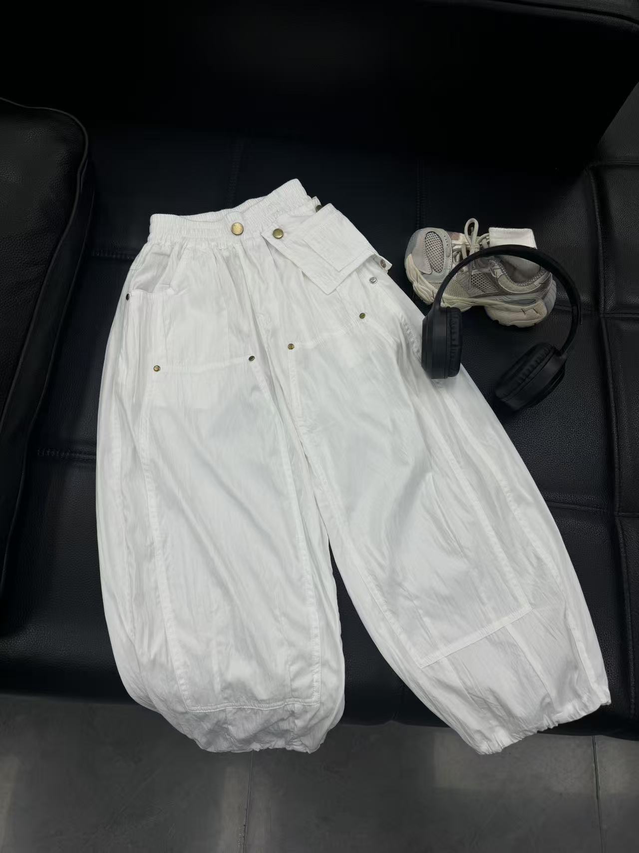 吾2025【Y】6月15日 儿童男童女童白色夏季百搭工装裤5381-