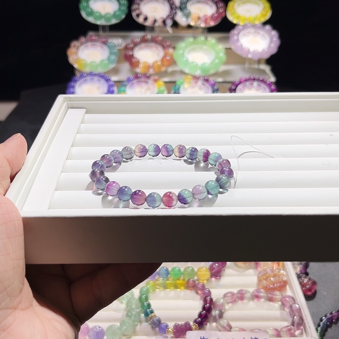 萤石未镶嵌手串7.7Mm独角兽