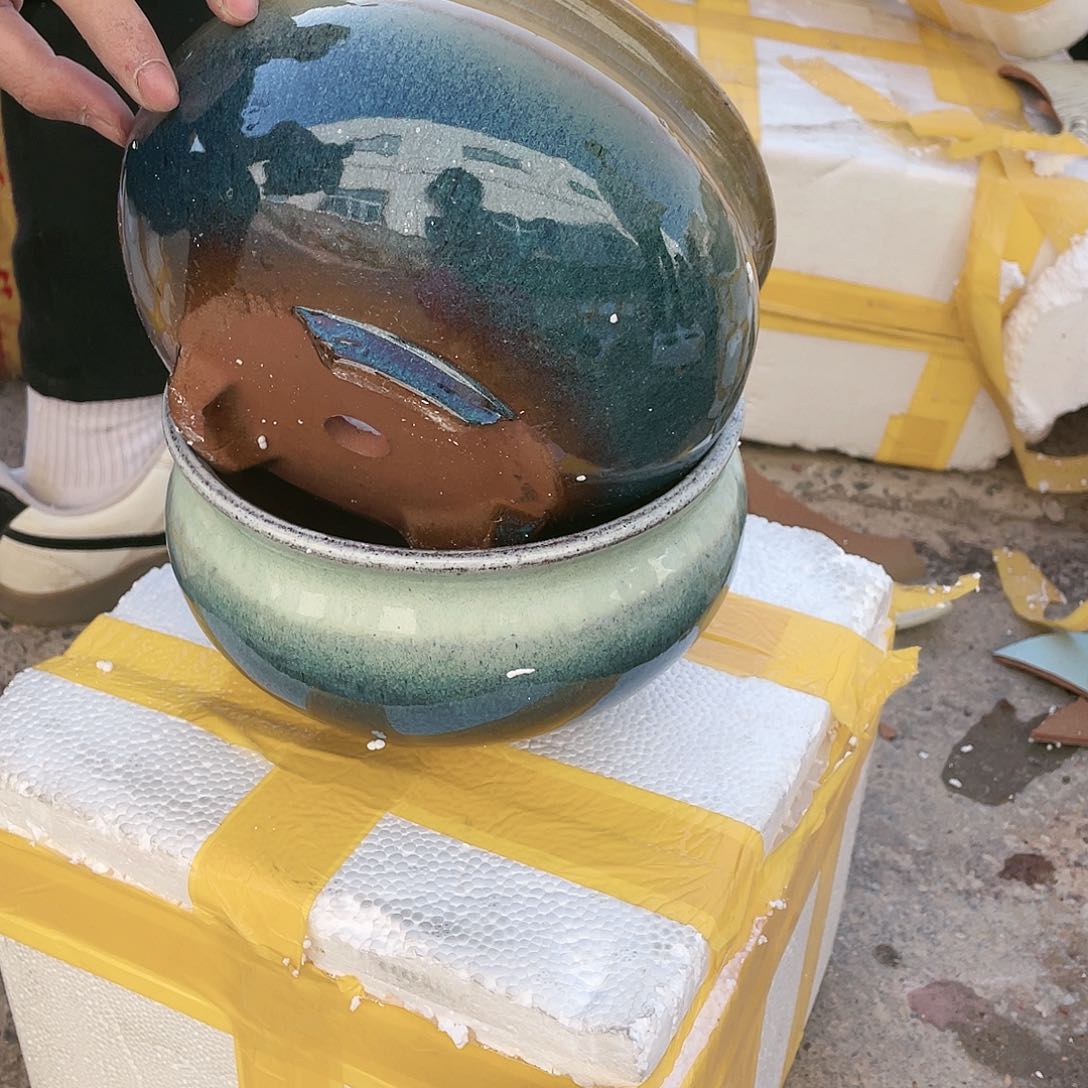 宜兴紫砂粗陶花盆