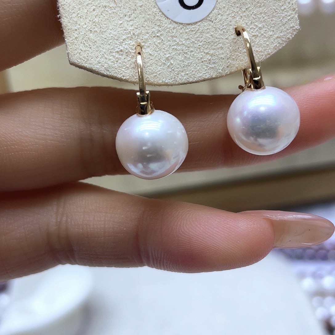 淡水珍珠耳饰银S925镶嵌
