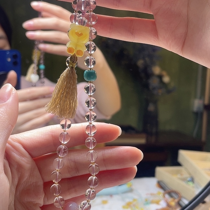 蜜蜡未镶嵌裸石手机链