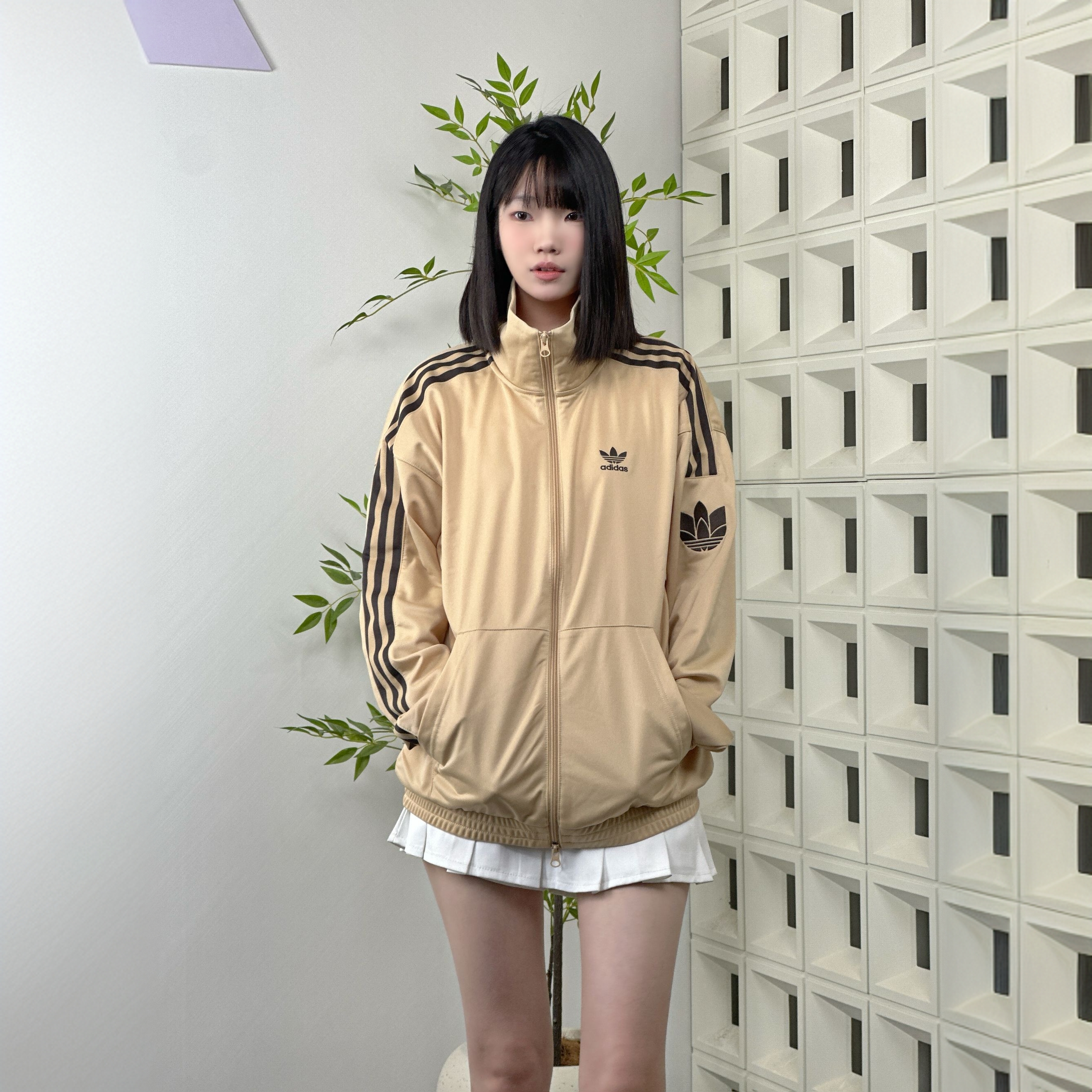 阿迪达斯官方三叶草男女经典复古三条纹运动立领夹克外套JL8399