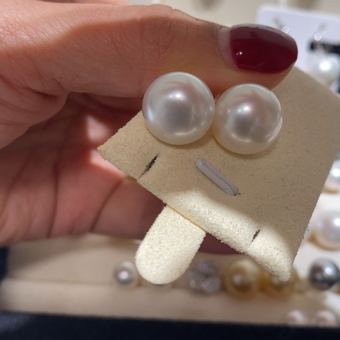 海水珍珠耳饰18K金镶嵌