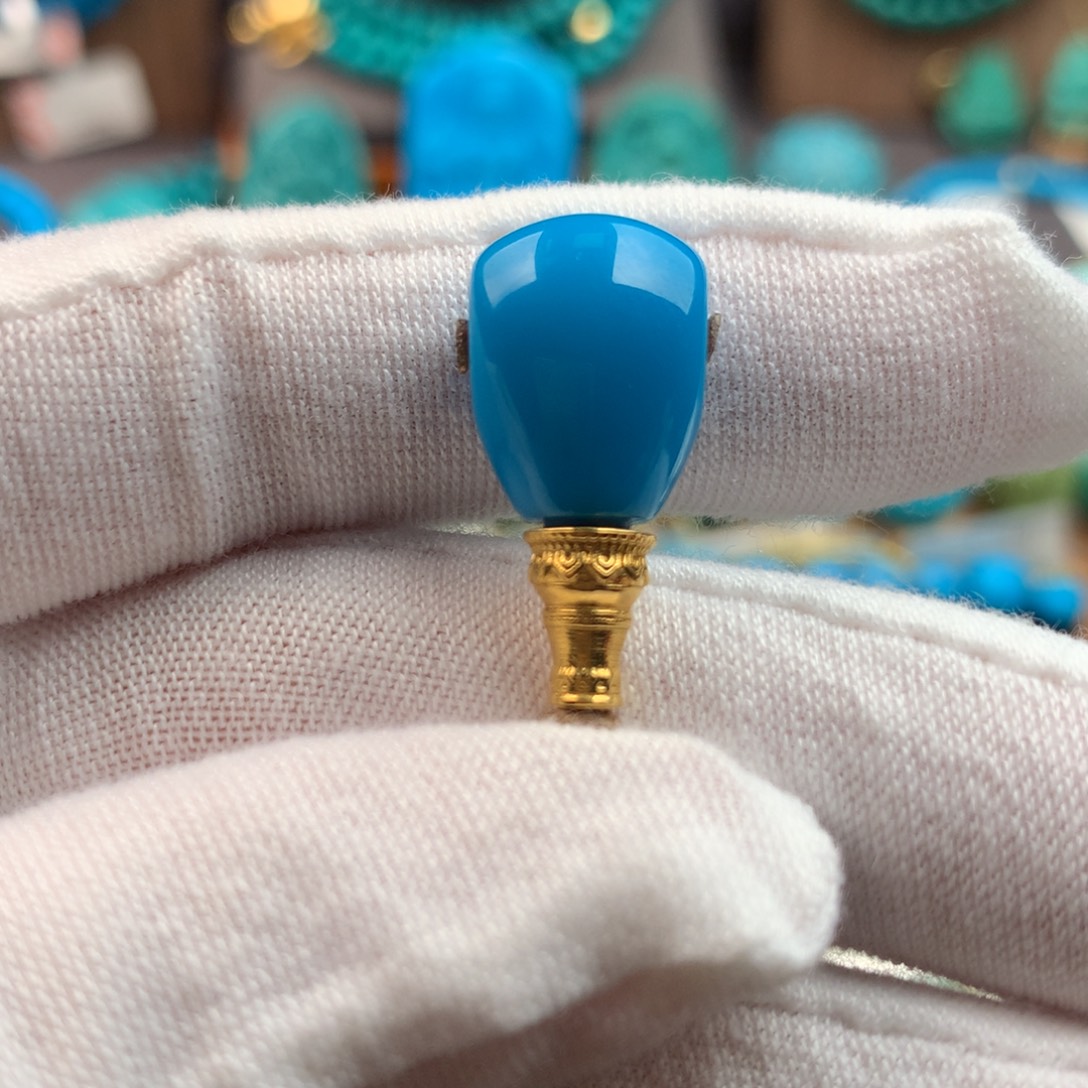 绿松石足金镶嵌发饰10*9mm