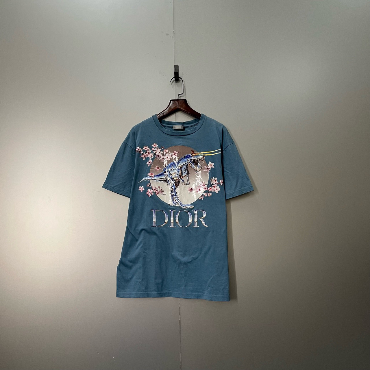 90新 DIOR/迪奥 (ll) 樱花恐龙印花短袖 S码