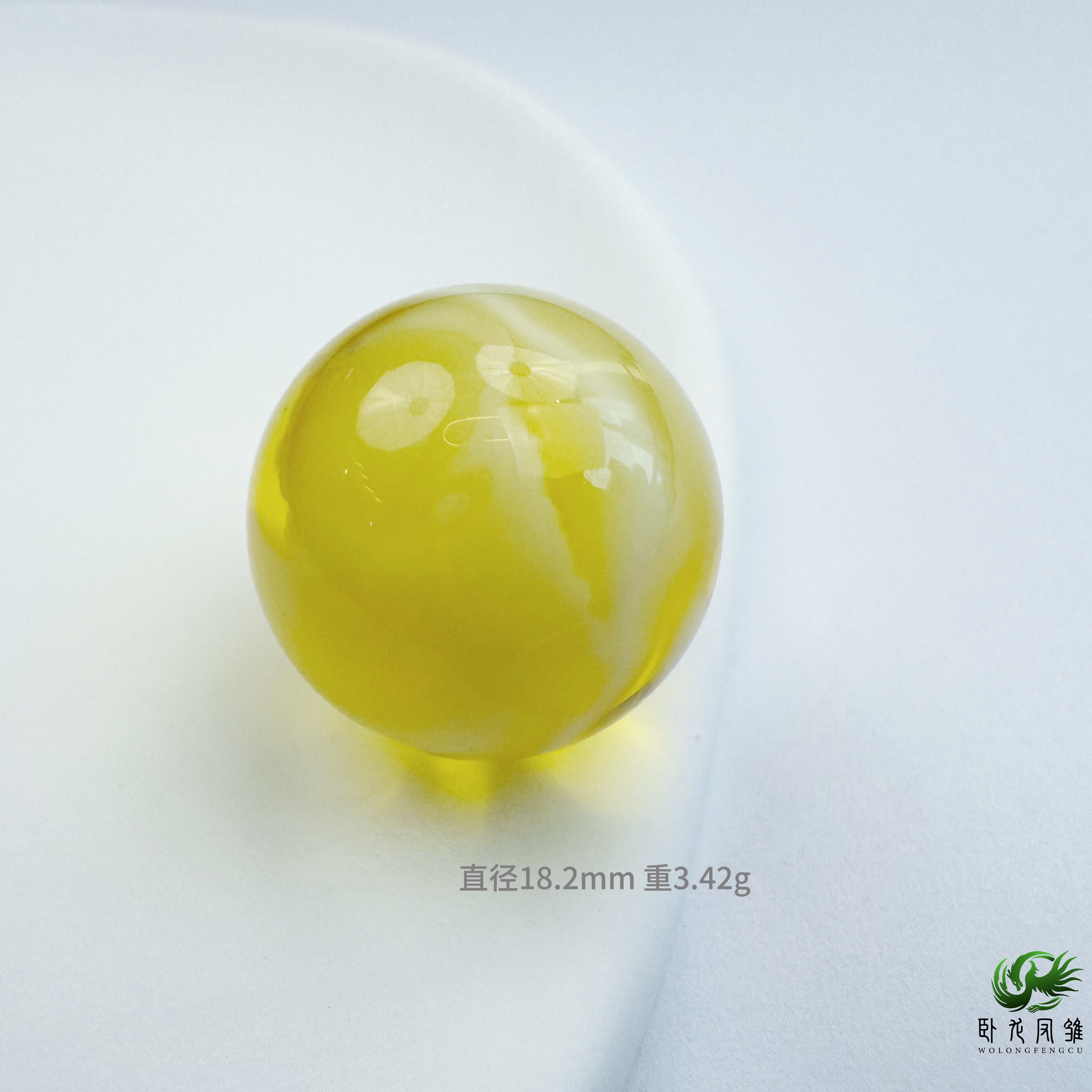 俄料金瓷白蜜蜡圆珠  18.2mm