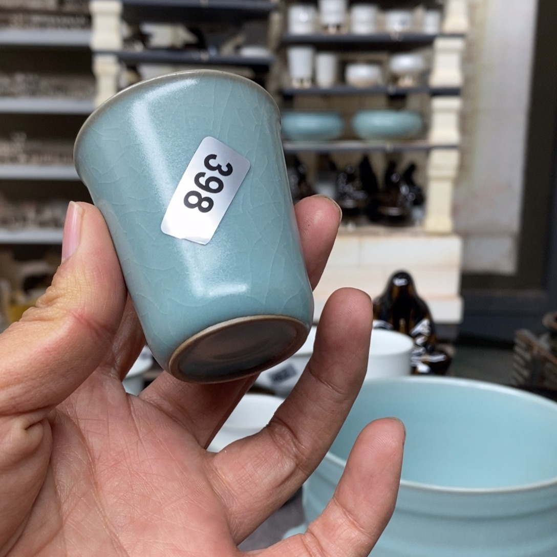 小***行陶瓷杯子 抱朴汝瓷仿古微瑕