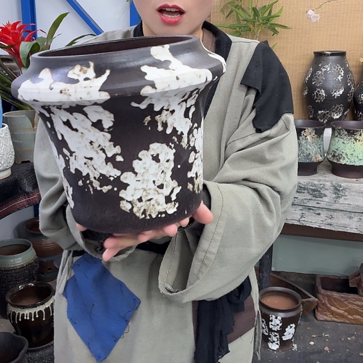 18×21 -粗陶花盆有孔-买买买
