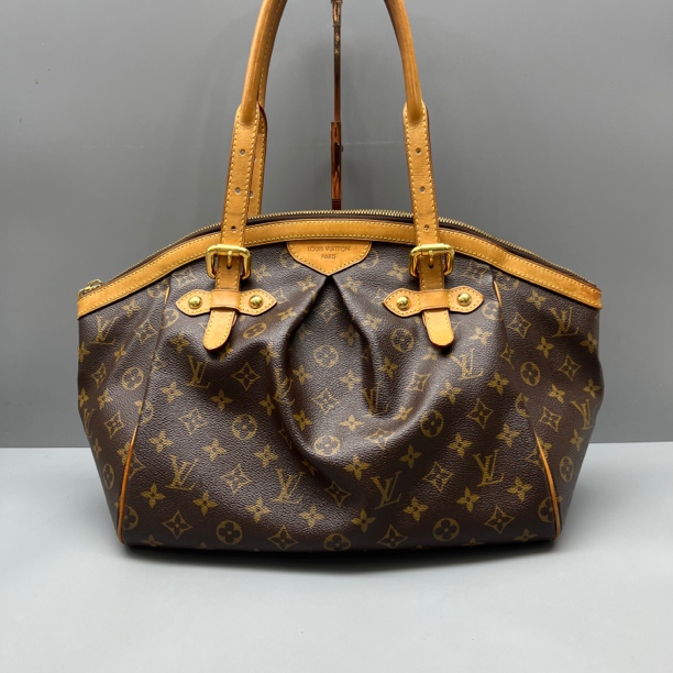 90新 LouisVuitton/路易威登 老花拼皮Tivolo饺子包 尺寸33*24