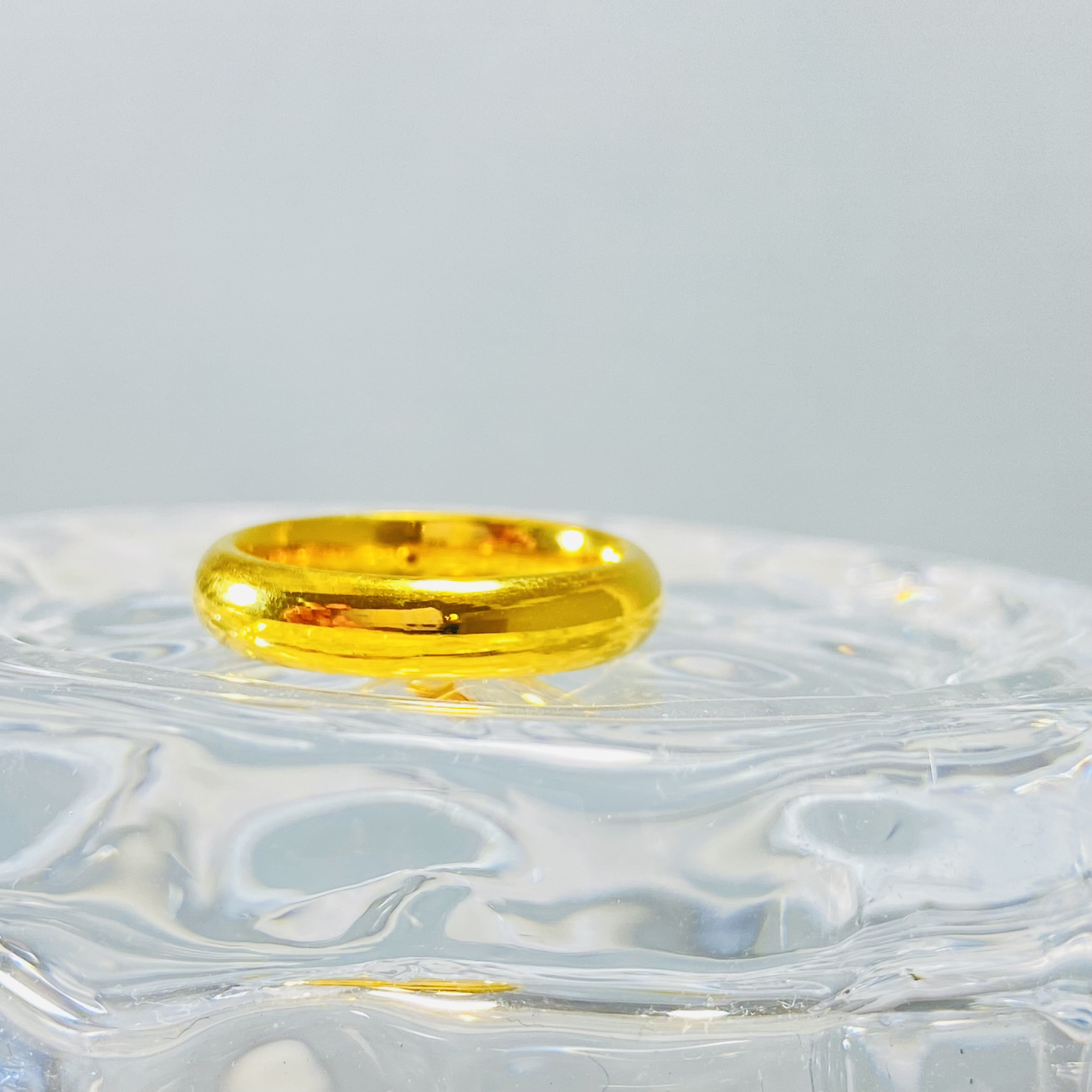 足金999 黄金泥鳅背 光面 戒指 女款22# 2.51