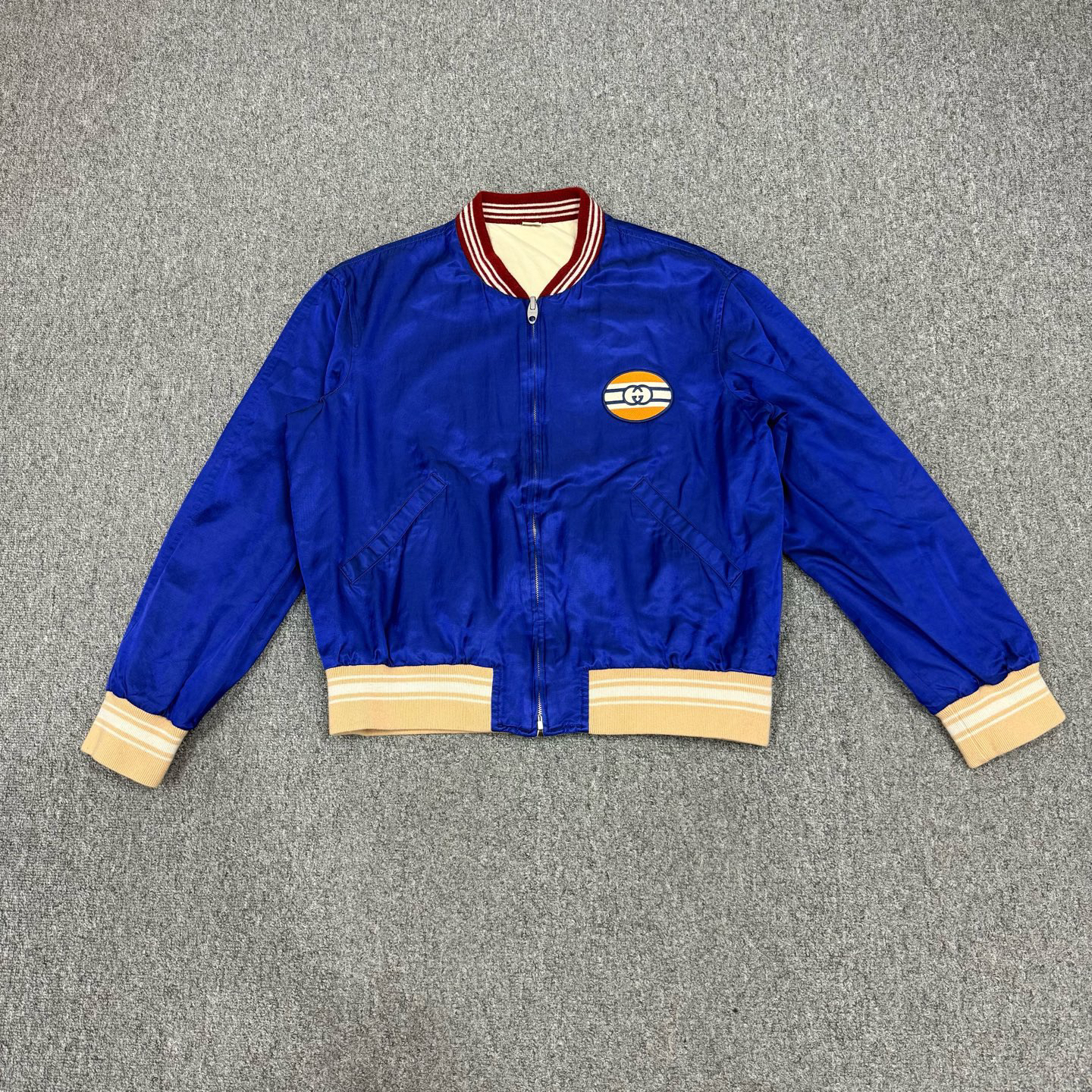 95新 GUCCI/古驰 17830846古驰双面穿棒球服外套 50码95新 有勾丝